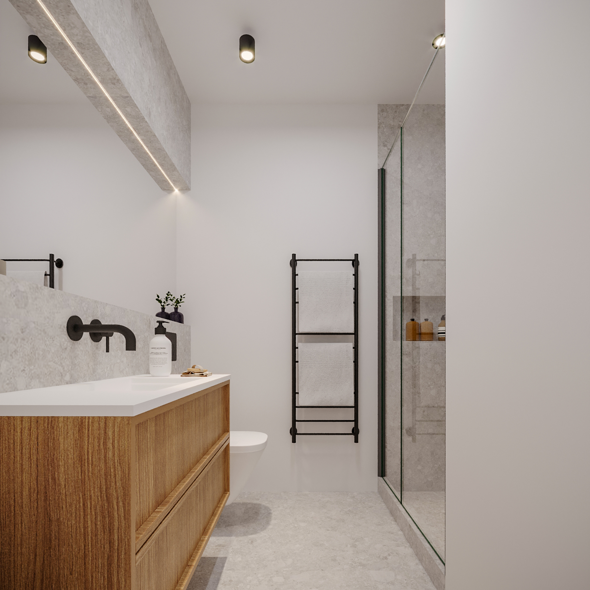 Design de interiores - casa de banho minimalista e moderna
