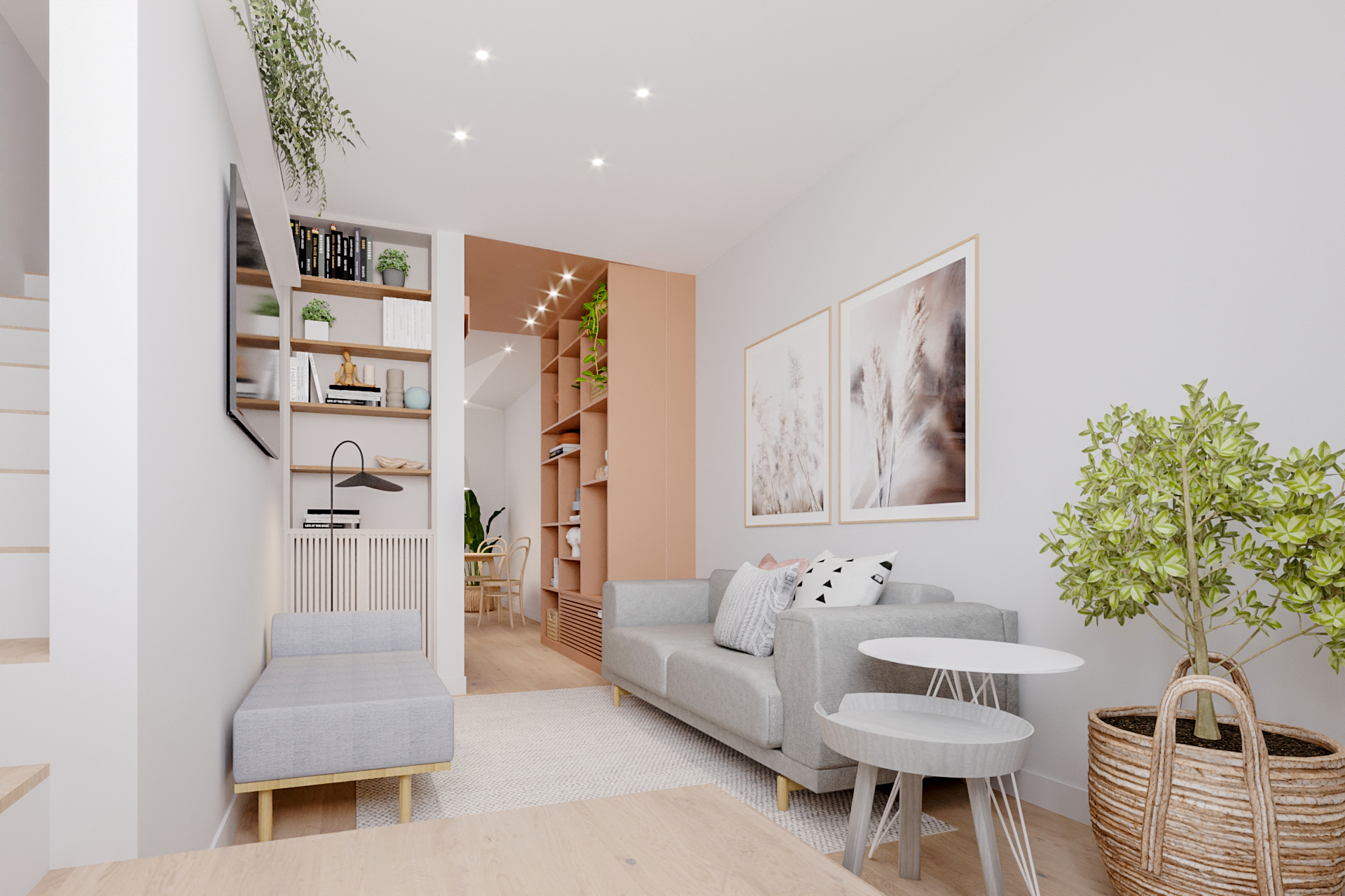 Design de interiores de apartamento - decoração de sala de estar