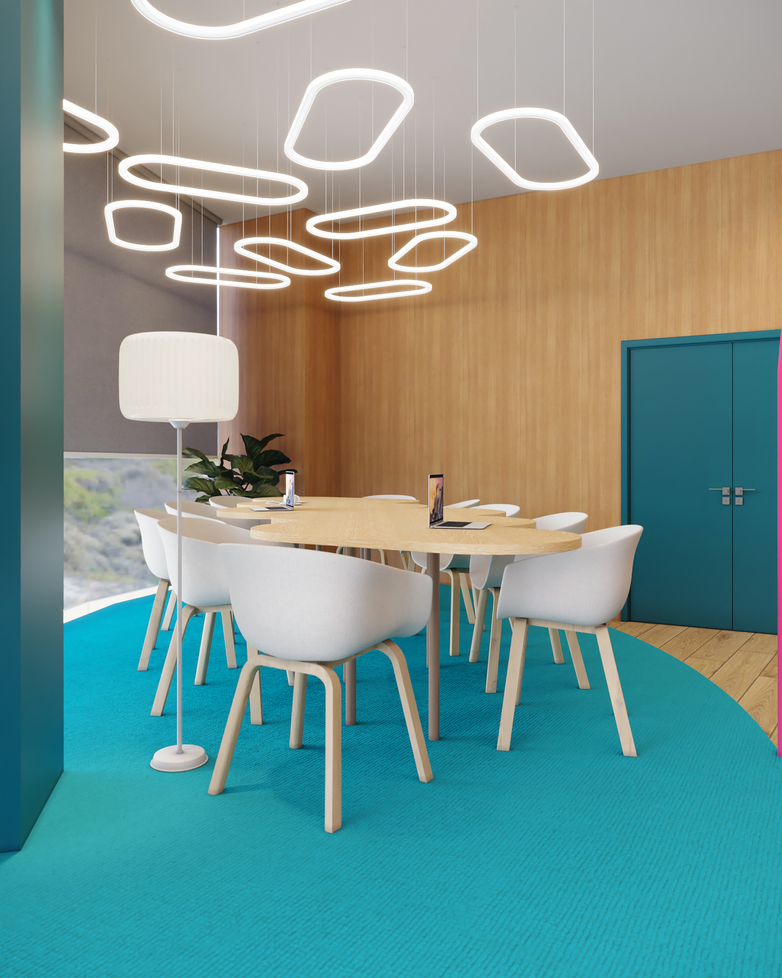 Decoração de um espaço de escritórios;sala de reuniões e mobiliário de escritórios - Webhelp