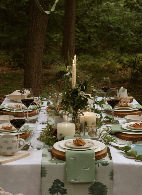 decoração de uma mesas de natal