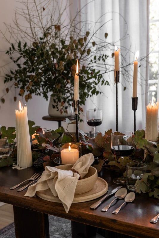 decoração de uma mesas de natal