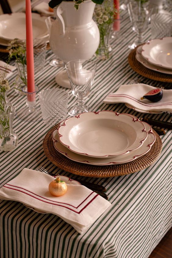 decoração de uma mesas de natal