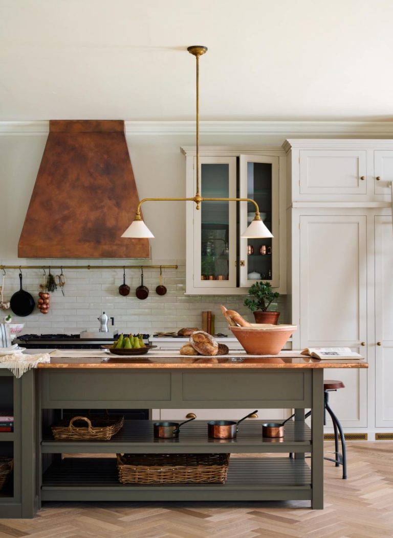 cozinha em tons verde e branco