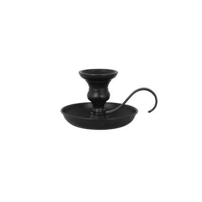 Castiçal decorativo em ferro preto para decoração de Halloween