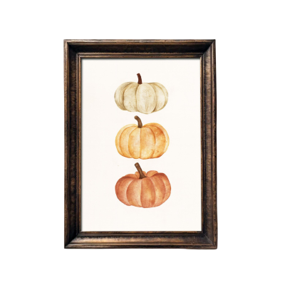Quadro Decorativo com ilustração de Abóboras para Decoração de Halloween